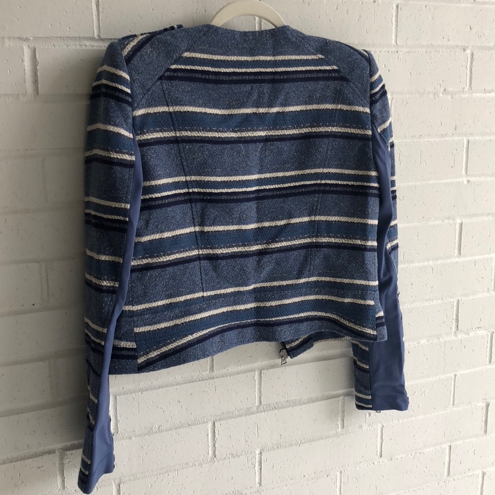 BCBGMaxazria Novak Striped Moto Jacket - Picture 6 of 6
